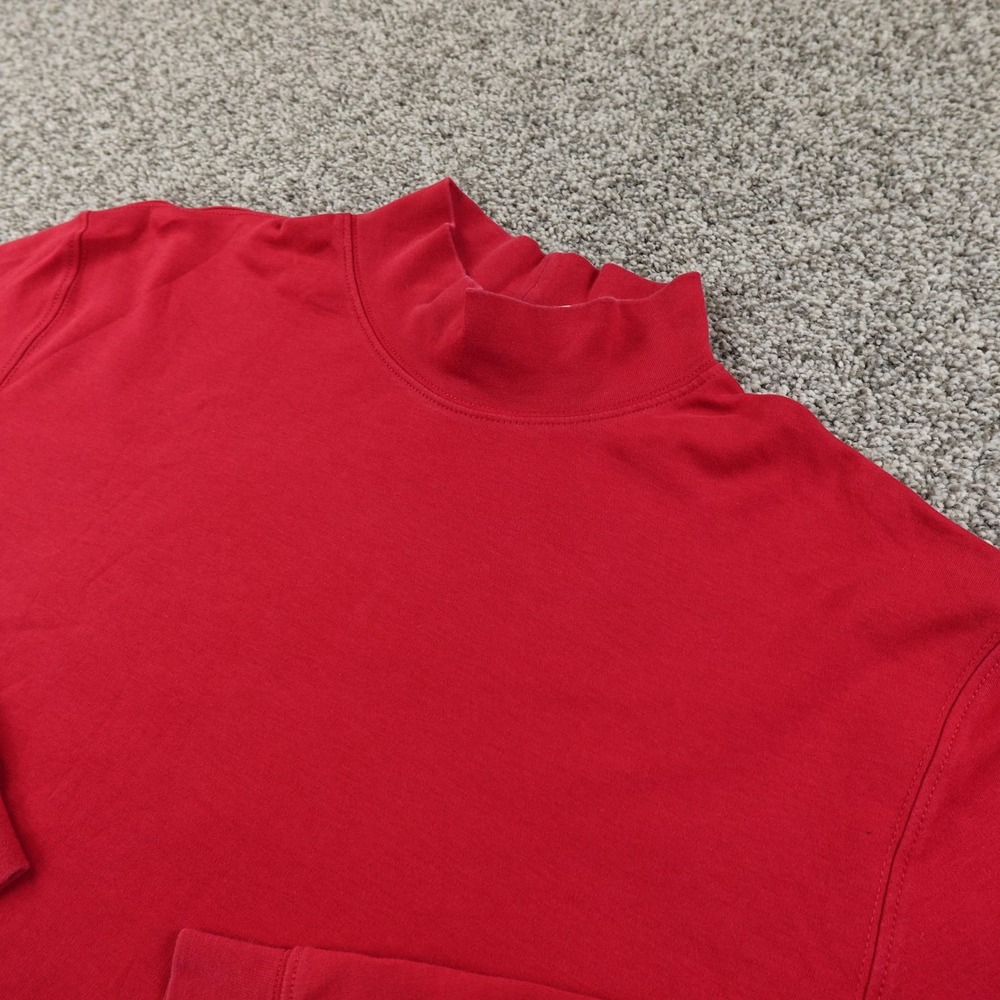 VTG LL Bean Shirt Mens L‎ Red Mock Neck Long Sleeve Sweatshirt Outdoor HIking
